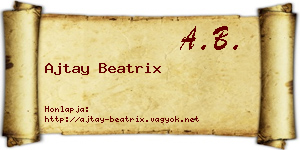 Ajtay Beatrix névjegykártya