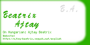 beatrix ajtay business card